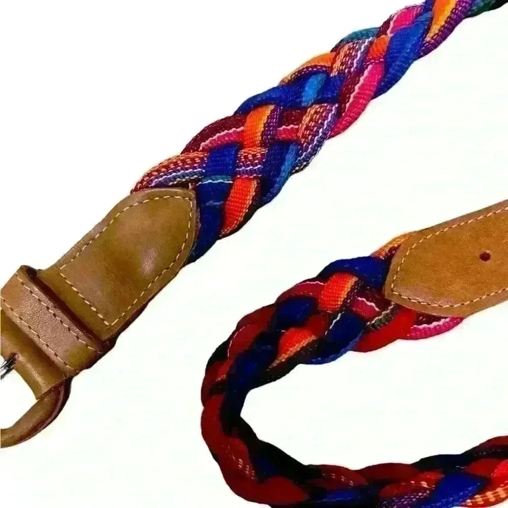 BELT Braided Multicolor Vintage Guatemala Colorful